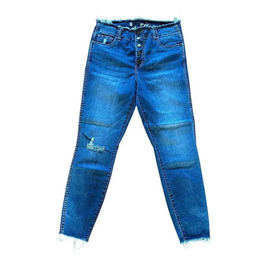 Kut from the Kloth High-Rise Distressed Connie Fab Ab Ankle Skinny Jeans